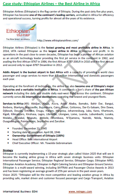 Case Study: Ethiopian Airlines