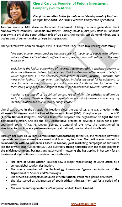 Cheryl Carolus (South African Businesswoman)