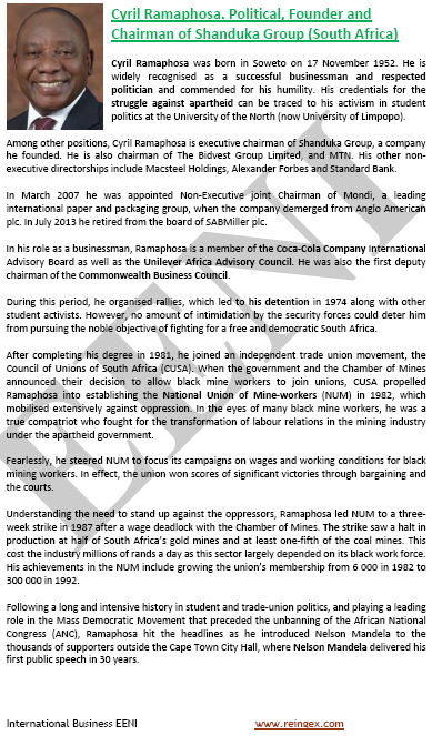 Cyril Ramaphosa South Africa