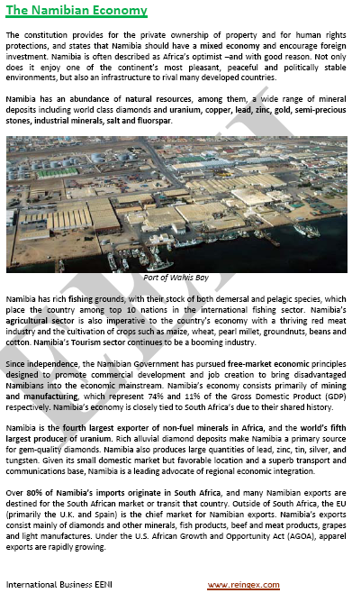 Business in Namibia, Windhoek, Walvis Bay, Namibian Foreign Trade and Economy (Doctorates Masters)