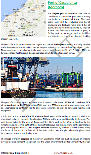 Logistics: Ports of Morocco, Casablanca, Agadir, Tangier, Mohammedia