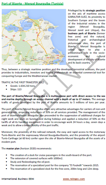 Tunisian Ports: Tunis, Goulette, Rades, Bizerte, Sousse, and Sfax