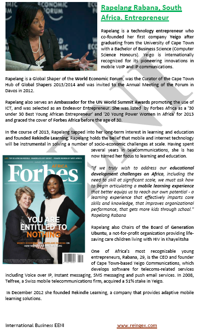 Rapelang Rabana South African Businesswoman