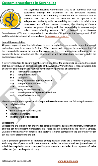Seicheles Aduanas