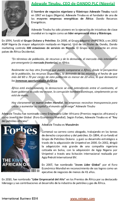 Adewale Tinubu. empresario nigeriano