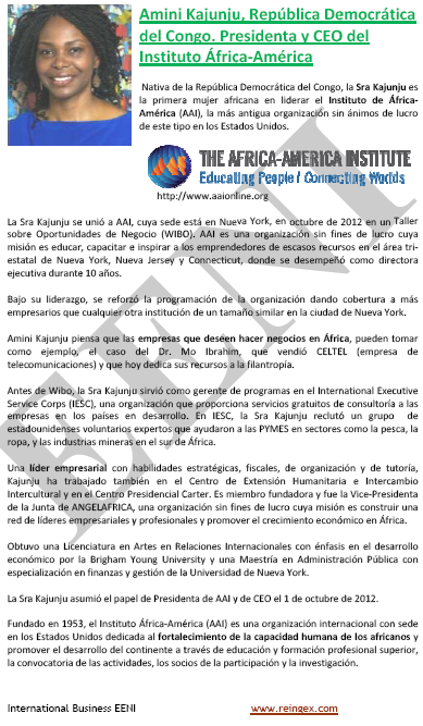 Amini Kajunju empresaria congoleña
