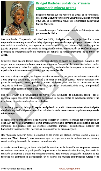 Bridgette Radebe empresaria sudafricana
