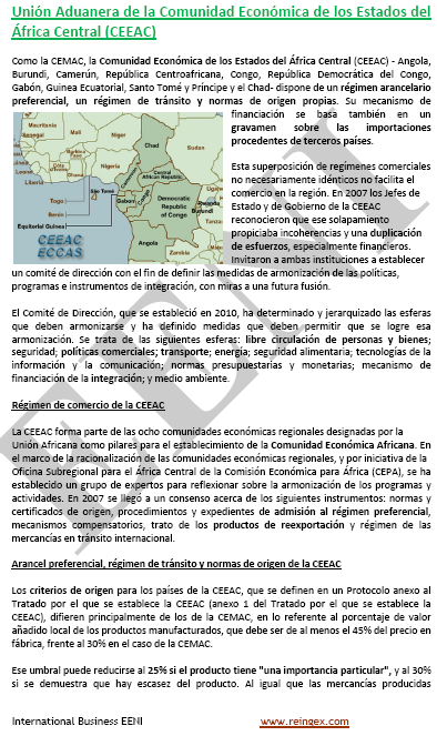 Comunidad económica y Monetaria de África Central (CEEAC)