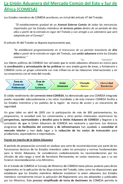 COMESA (Mercado Común de África Oriental y Austral) 