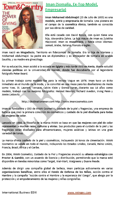Iman Top Model y empresaria de Somalia