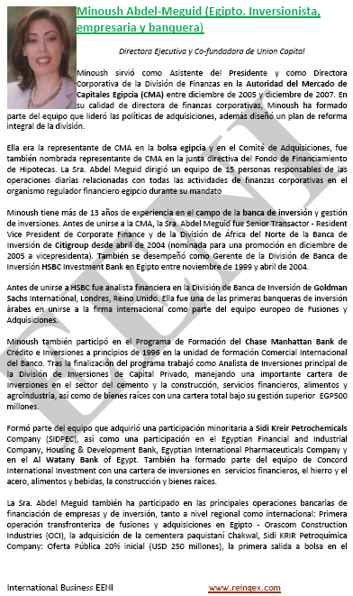 Minoush Abdel-Meguid Empresaria de Egipto