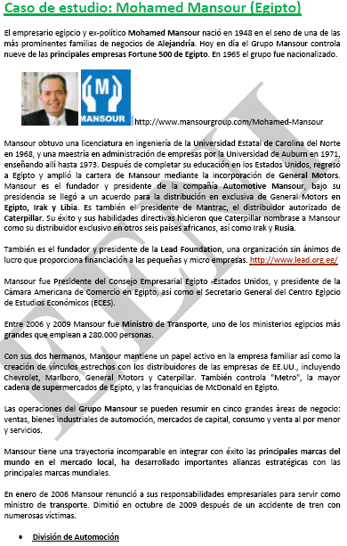 Mohamed Mansour (empresario egipcio) Negocios