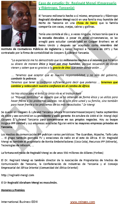 Reginald Mengi Hombre de negocios de Tanzania