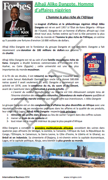 Alhaji Aliko Dangote (l’homme le plus riche de l’Afrique)