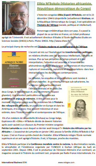 Elikia M'Bokolo Historien congolais
