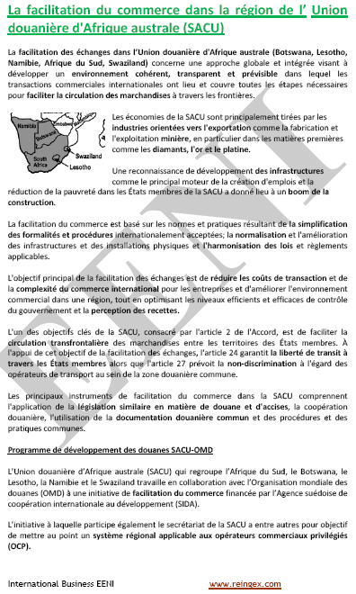 SACU : Union douanière d’Afrique australe