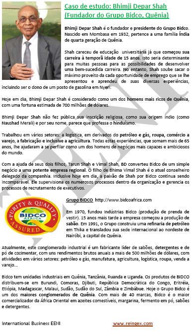 Bhimji Depar Shah empresário queniano (Curso EAD)