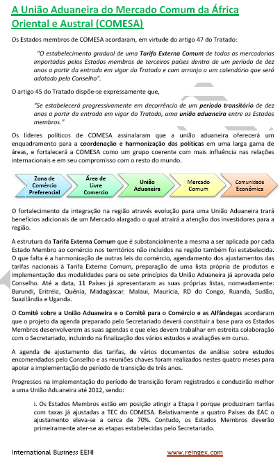 União Aduaneira  do Mercado Comum da África Oriental e Austral (COMESA)
