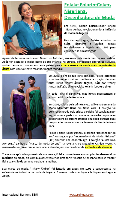 Folake Folarin-Coker desenhadora de moda nigeriana