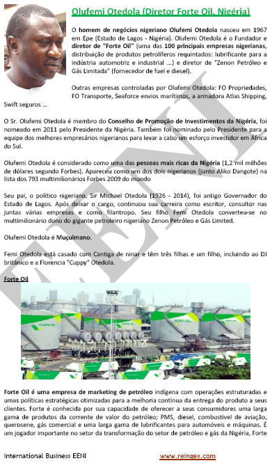 Olufemi Otedola, homem de negócios nigeriano (Curso EAD)