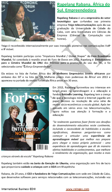 Rapelang Rabana Empresária da África do Sul